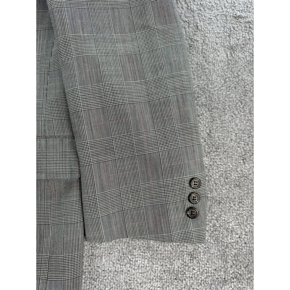 Vintage Brooks Brothers Suit 40 L Black White Wool Glen Plaid Luxury USA 40x30 - Picture 3 of 16